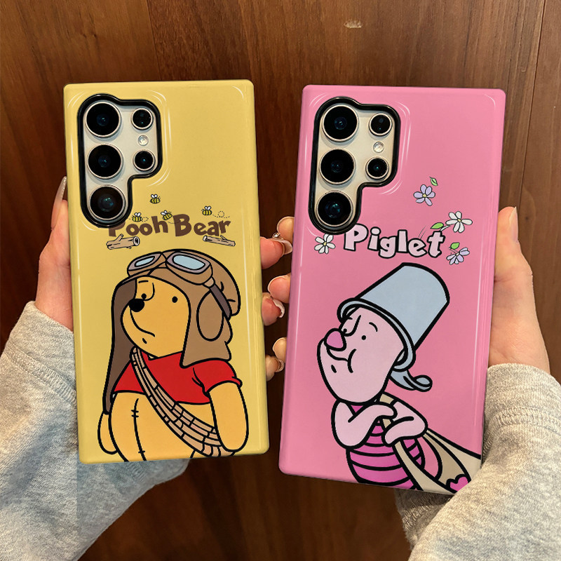 Winnie the Pooh สวมเคสป้องกันลายหมวกเหมาะสําหรับ Samsung s26 s26ultra s22u s23 plus s23FE s24 s25 plus A55 A56 A36 เคสโทรศัพท์มือถือ