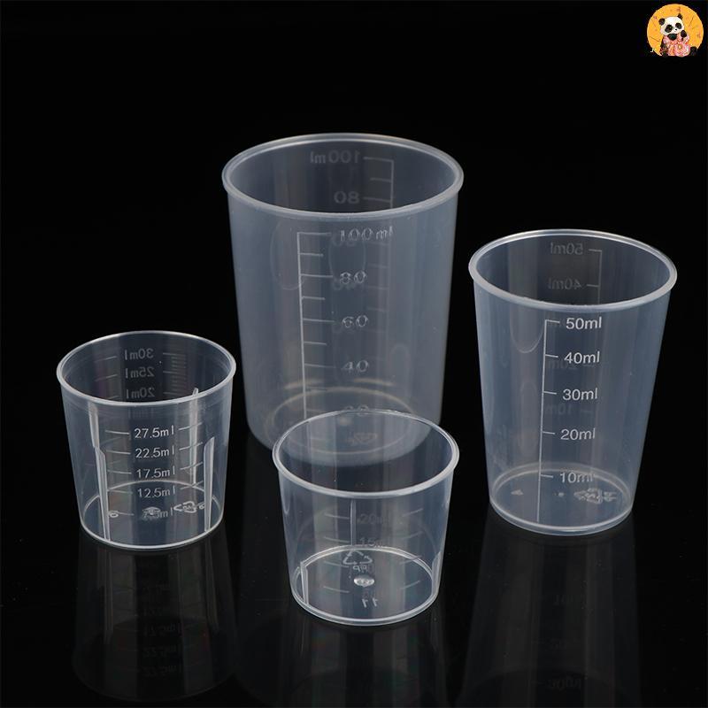 [CO] 10 ชิ้น/เซ็ต 20/30/50/100ml Liquid Pill ถ้วยตวงพร้อมฝาปิด Travel Pill Organizer ถ้วยคอนเทนเนอร์สําหรับยาเหลว [TH]