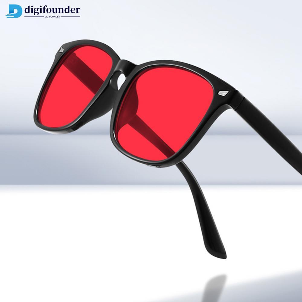DIGIFOUNDER แว่นตานอนหลับ Anti-Blue Light เลนส์ป้องกันรังสี แบบแฟชั่น สีแดงและส้ม สำหรับทุกเพศ