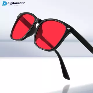 DIGIFOUNDER แว่นตานอนหลับ Anti-Blue Light เลนส์ป้องกันรังสี แบบแฟชั่น สีแดงและส้ม สำหรับทุกเพศ