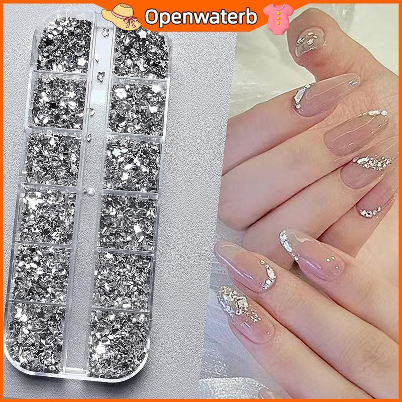 [KAN] 12 กริด/กล่องเล็บ Multi Shape แบน Ba คริสตัล Rhinestone พราว Diamonds Strass เล็บเคล็ดลับ 3d ตกแต่ง FXH