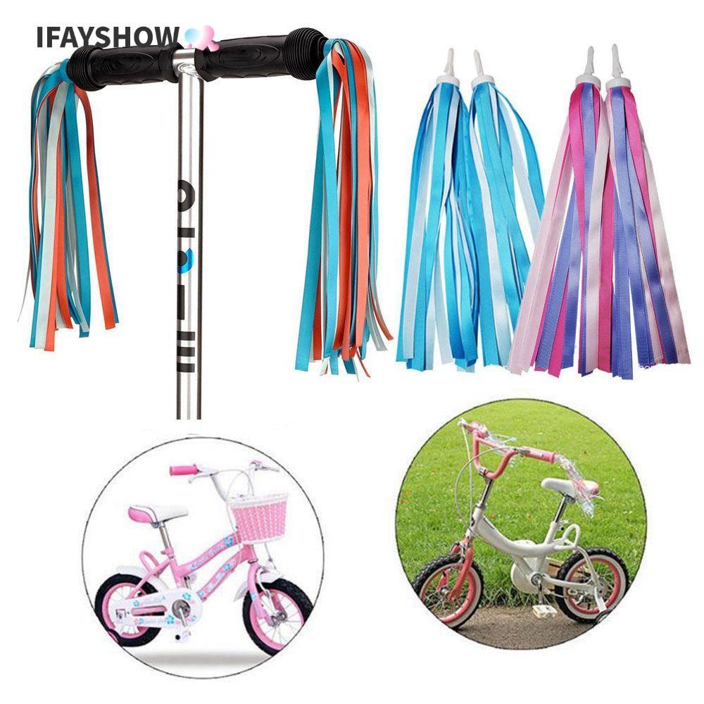 IFAYSHOW อุปกรณ์เสริมพู่ขี่จักรยานสำหรับเด็กผู้หญิง 2 ชิ้น
