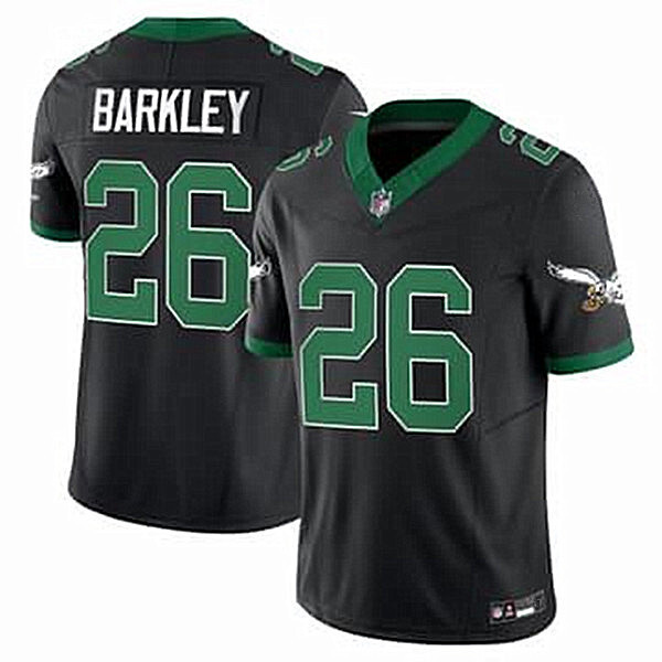 ส่งเร็ว!!2025NFL Philadelphia Eagles Philadelphia Eagles 26 #Barkley เสื้อรักบี้ผู้ชาย