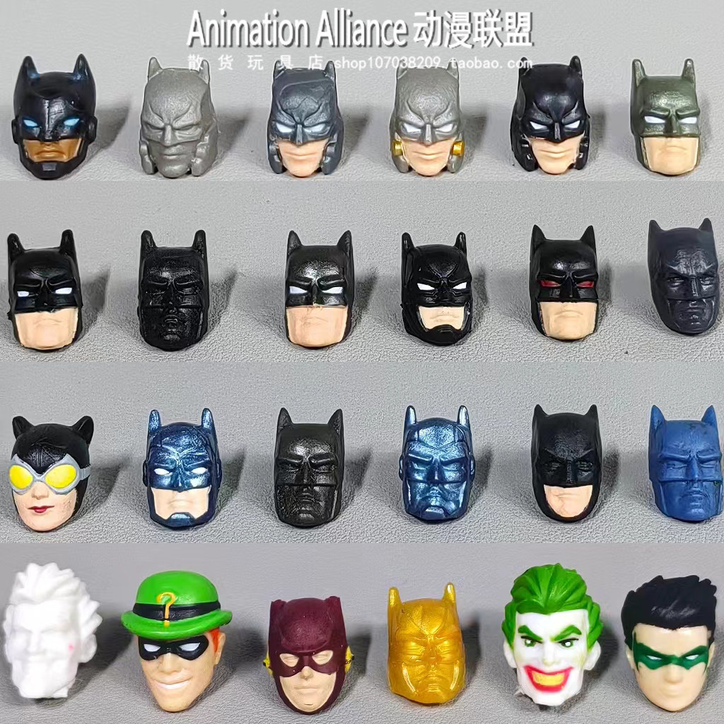 Bulk Justice League 12 ซม.DIY Batman Joker ตุ๊กตาหัวแกะสลักโมเดล