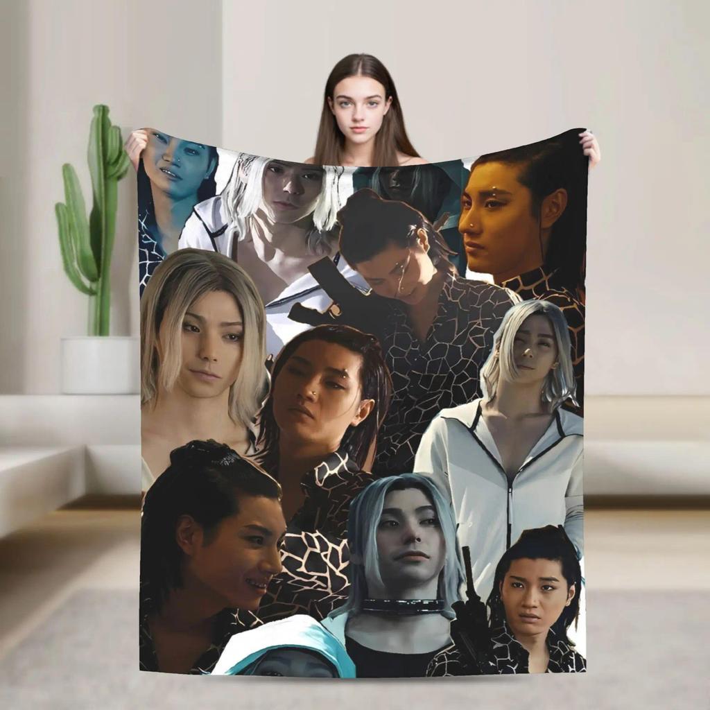 น่ารัก Chishiya อลิซใน Borderland ผ้าห่มอุ่นนุ่มตกแต่ง Plush โยนสําหรับเตียงโซฟา Flannel ผ้าคลุมเตีย