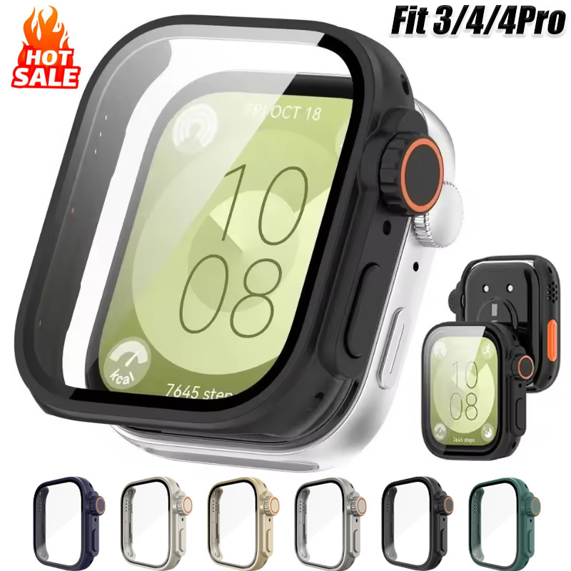 ป้องกันหน้าจอสําหรับ Huawei Watch Fit4 Fit3 Fit4Pro กระจกนิรภัยกรอบสําหรับ Huawei Watch Fit 4/3 สมาร