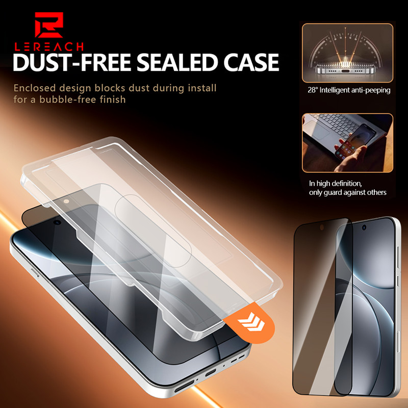 Lereach Anti-Spy Screen Protector สําหรับ OPPO Find X9 Ultra X9 Pro X8 Ultra 1-2 ชิ้นไม่มี Peeking ไม่มีฟอง HD Clarity กระจกนิรภัย