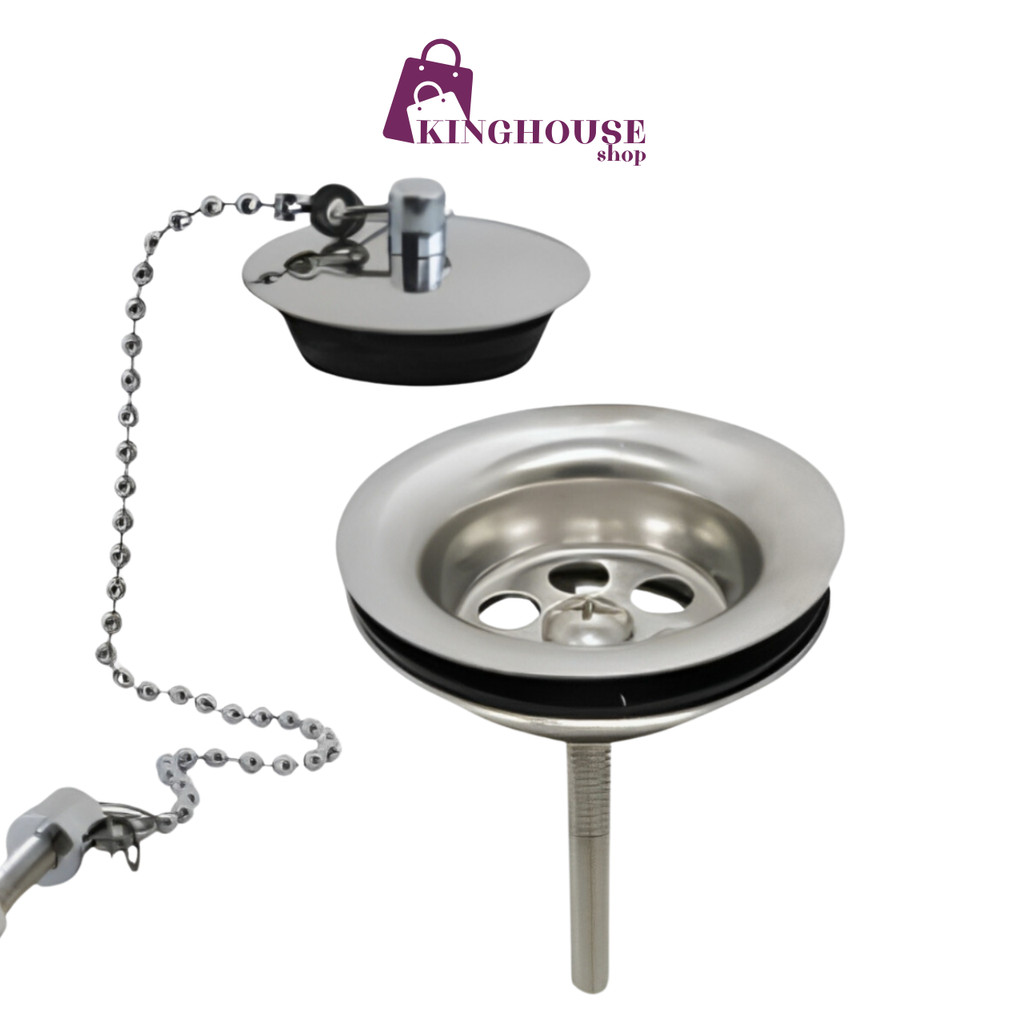 Kinghouse สะดืออ่างล้างหน้า สะดืออ่าง2ตอน ทำจากสแตนเลส304 SUS304 MA-J-999