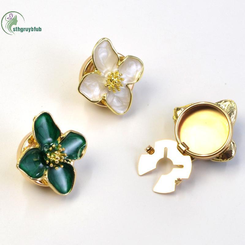 STHB Pearl Water เสื้อ Cufflinks ปุ่มฝาครอบหยดน้ํามันดอกไม้คอปุ่มเครื่องประดับ TH