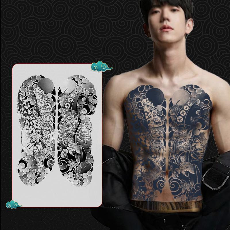 สติ๊กเกอร์ลายสัก.Magic Tattoo ขนาด 34x48 ซม., กันน้ำ สำหรับหลังเต็ม ใช้งานได้นานถึง 15 วัน