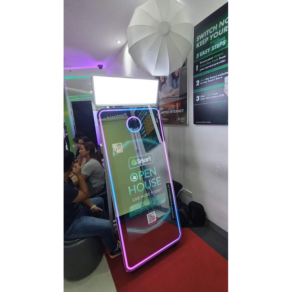 กรณี magic foto master hot 70 นิ้วกระจกสมาร์ท x ตู้รูปถ่าย photobooth เครื่องงานแต่งงานได้ยินพิมพ์ด้