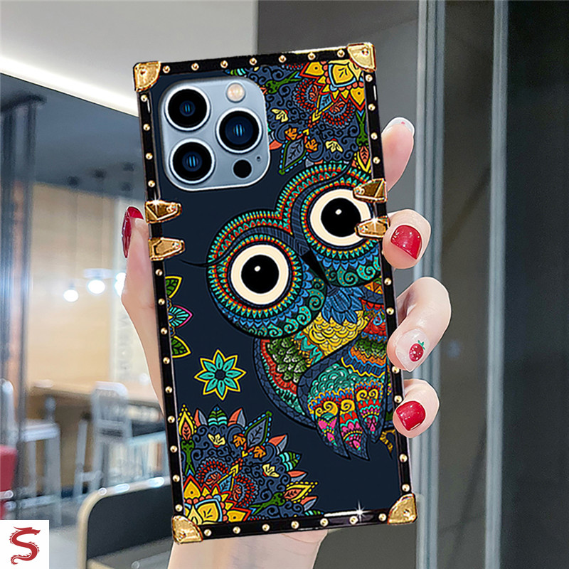 ปลอก iphone 16 Pro Max 17 Air 15 14 13 12 11 14Plus 15Plus แฟชั่นดอกไม้แมวดํารูปแบบเคสโทรศัพท์สี่เหลี่ยมฝาครอบกันกระแทก - รูปที่ 4