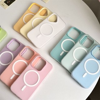 🔥LUSI🔥ฟรอสต์แมทท์ 2-in-1 สีแคนดี้ เข้ากันได้สำหรับ เคสไอโฟน11 เคส iphone 17 16 Pro Max XR 12 13 14 15 สีชมพูสวยงาม#082