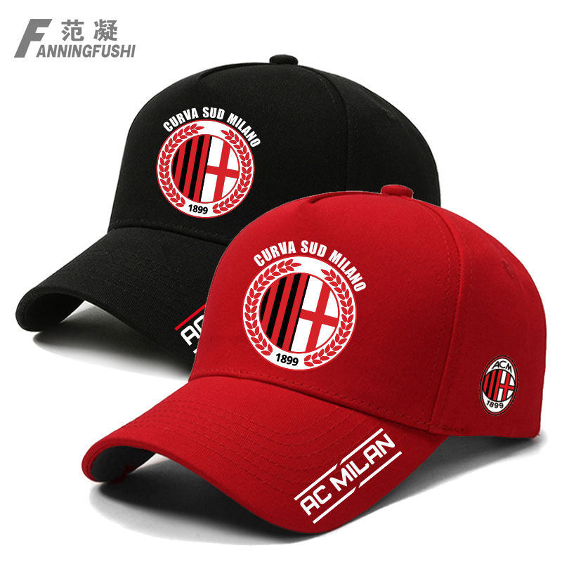 ACMilan Football Club Expedition Fans เชียร์ หมวกเบสบอล หมวกยอดชายและหญิง อเนกประสงค์
