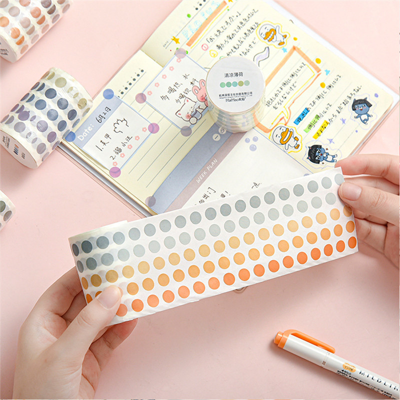 High-value ins Morandi Color Dot Washi Tape Basic Notebook Color Dot Sticker Round Mark Notebook Mat