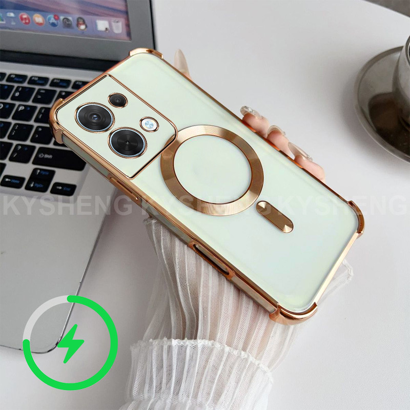 เหมาะสําหรับ REAMI 15C 4G 5G เคสโทรศัพท์ TPU ชาร์จแม่เหล็กสี่มุม anti drop เปลือกนุ่มโปร่งใส WBQ 000 - รูปที่ 5