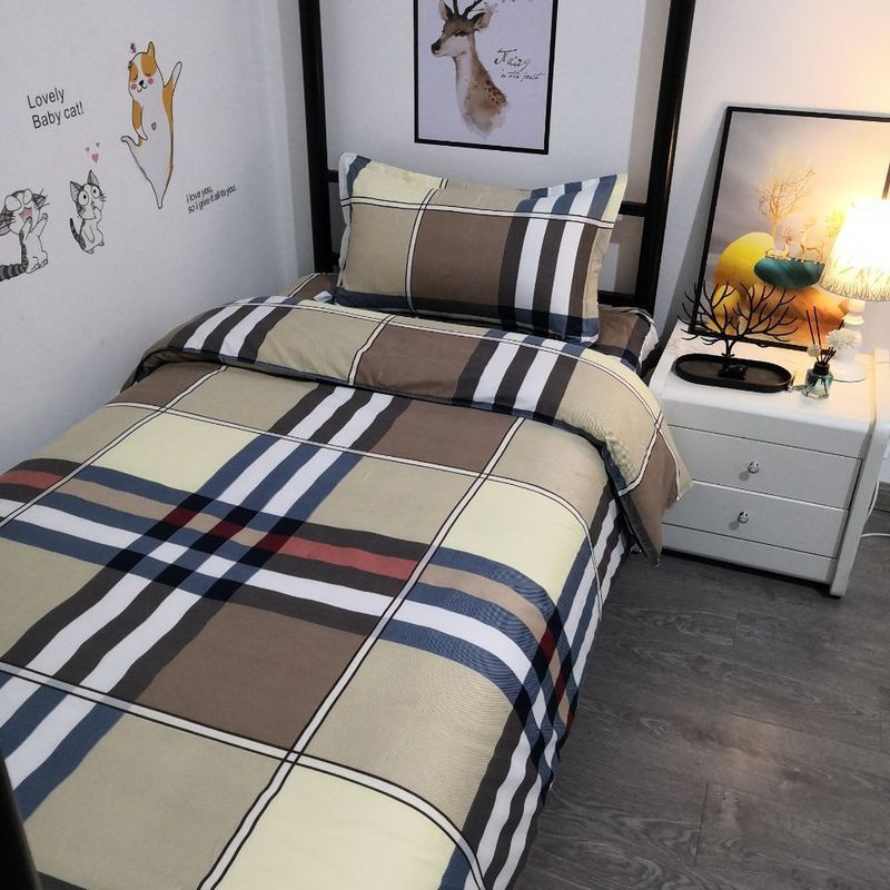 简约米格学生宿舍单人床单三套单人被套寝室被罩双人床单四套20260113Simple MiG Student Dormitory Sle Bed Sle Three Sets of Sle Quilt