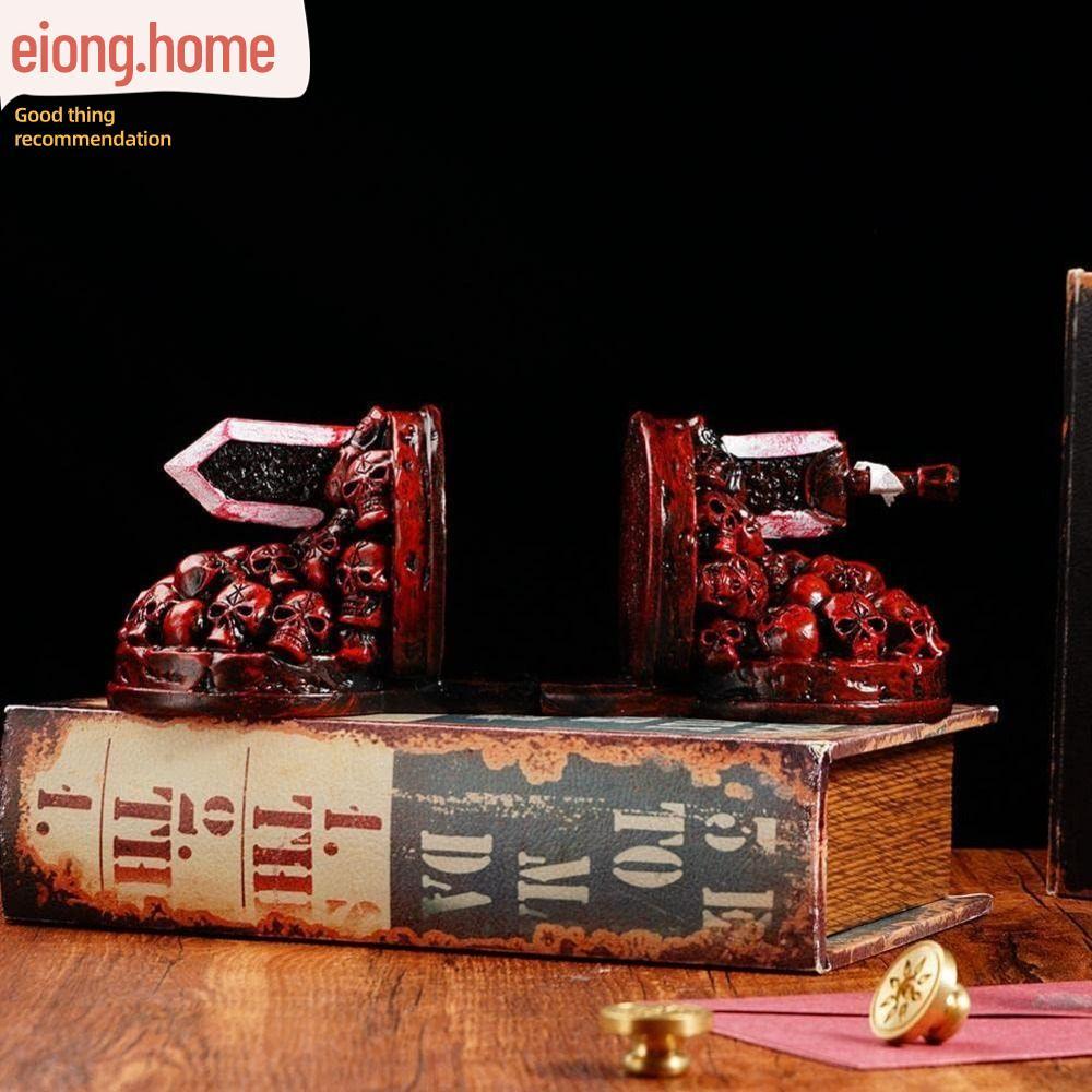 EIONG Furious Dragon Slayer Bookend, ฐานทนทานลื่น Berserk Bookends, Retro Resin Craft Dragon Slayer 