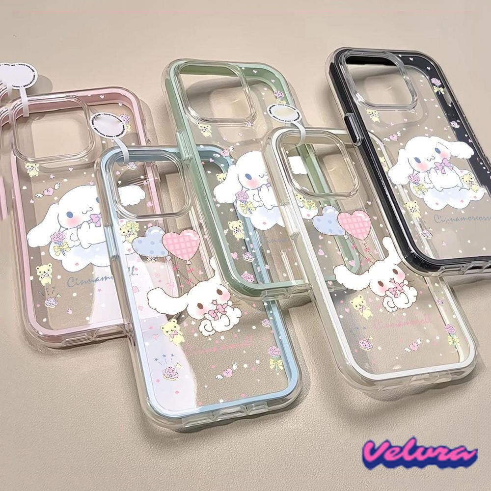 นิ่ม 2in1 สีแคนดี้ เข้ากันได้สำหรับ เคสไอโฟน11 สำหรับ iphone 16 Pro Max 7Plus XR 12 13 14 15 ลูกสุนัขน่ารัก
