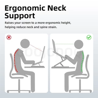 GOOJODOQ Laptop Stand Double-layer Height Increase Adjustable Height and Tilt for Laptops Ranging from 12.6'' to 17.3''