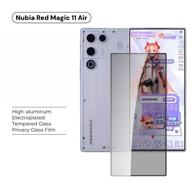 สําหรับ ZTE Nubia RedMagic 11Air Anti Spy กระจกนิรภัยป้องกันหน้าจอสําหรับ Red Magic11Air Anti Glare ความเป็นส่วนตัวป้องกันฟิล์ม