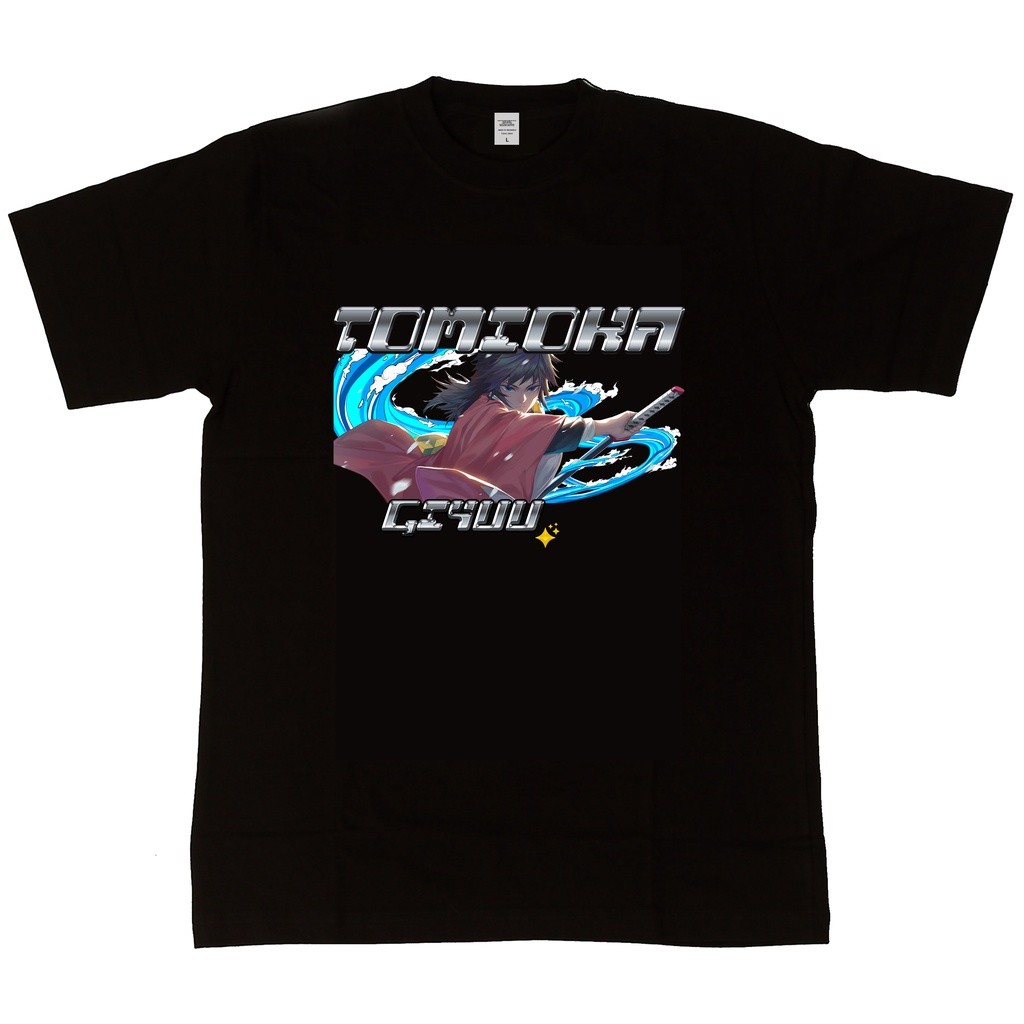 HOT Animood - เสื้อยืด Tomioka Giyuu Stripe Kimetsu ไม่มี Yaiba