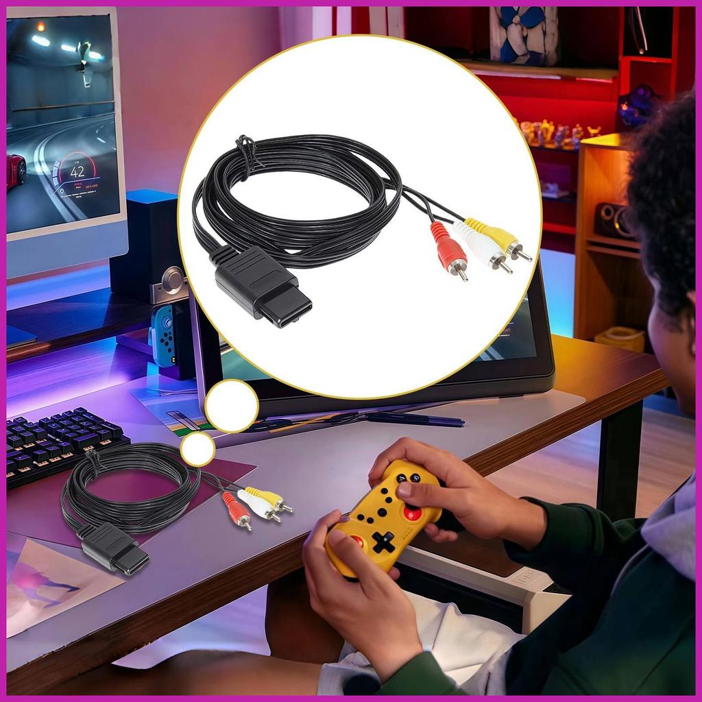 สําหรับ Nintendo 64/N64/GameCube/Super Nintendo SNES ทีวีเกมสายวิดีโอส่วนประกอบสายไฟ 6 Ft Shielded y