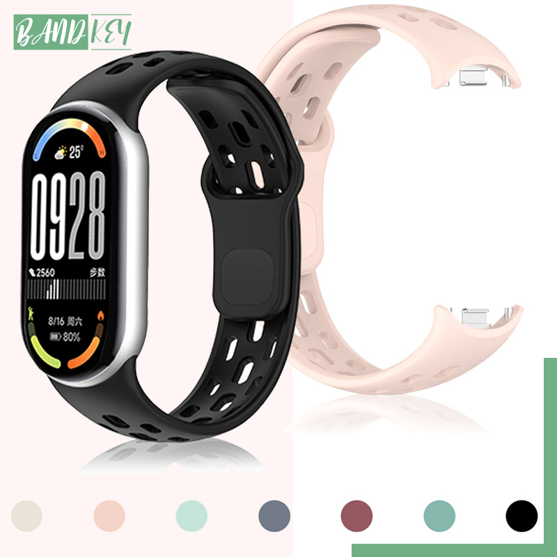 สายซิลิโคนกีฬาอ่อน for Mi Band 10 9 8 สมาร์ทว็อช มีให้เลือกหลายสี แถนยางเปลี่ยน for Xiaomi Smart Band 10 9 8 NFC