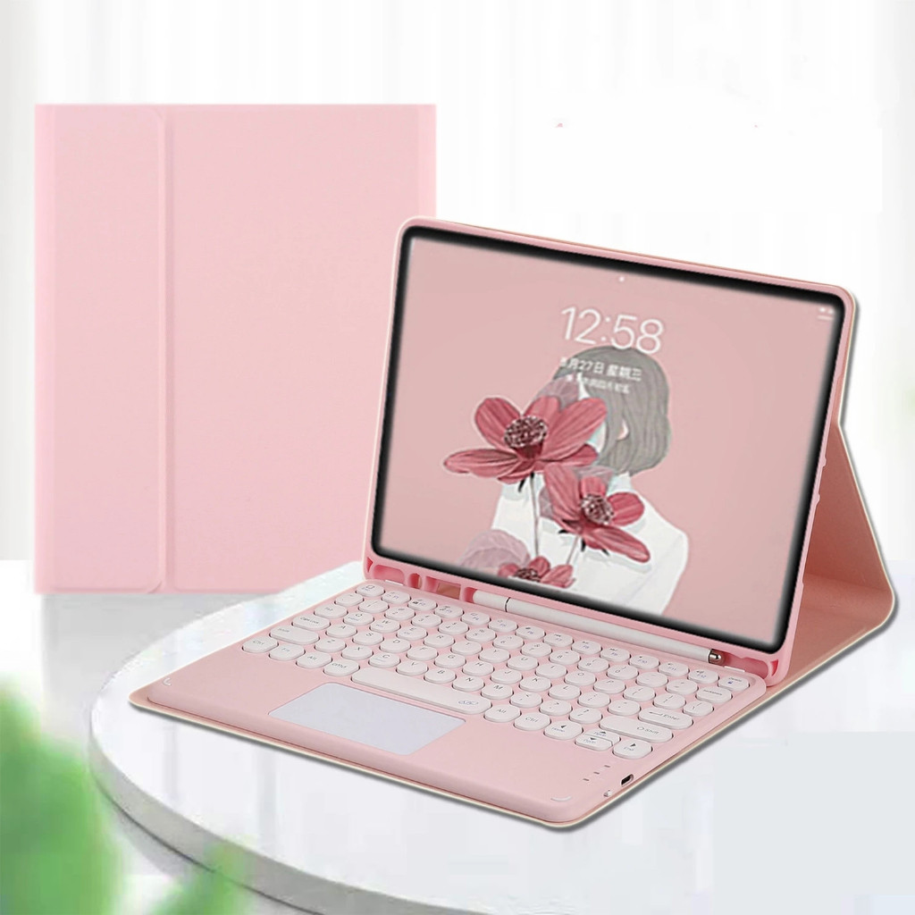 กรณีคีย์บอร์ดทัชแพดสําหรับ Samsung Galaxy Tab S6 Lite A8 A9 + S7 S8 S9 FE S10 Lite S11 บลูทูธคีย์บอร