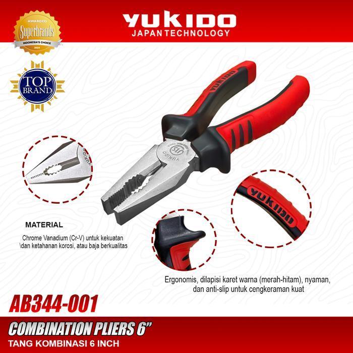 [ ST88 ] YUKIDO COMBINATION PLIERS 6INC CR-V / COMBINATION PLIERS 6INC CHROME VANADIUM