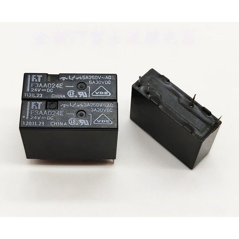 ((1 ชิ้น) ชิ้นส่วนอิเล็กทรอนิกส์พร้อมสต็อก F3AA005E 5V F3AA012E 12V F3AA024E 24V FT รีเลย์ 4 Pins