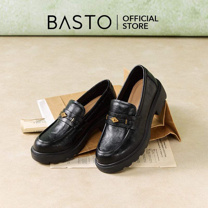 BASTO Women's Loafers Platform Shoes รองเท้า loafer รองเท้าส้นตึก UXV08