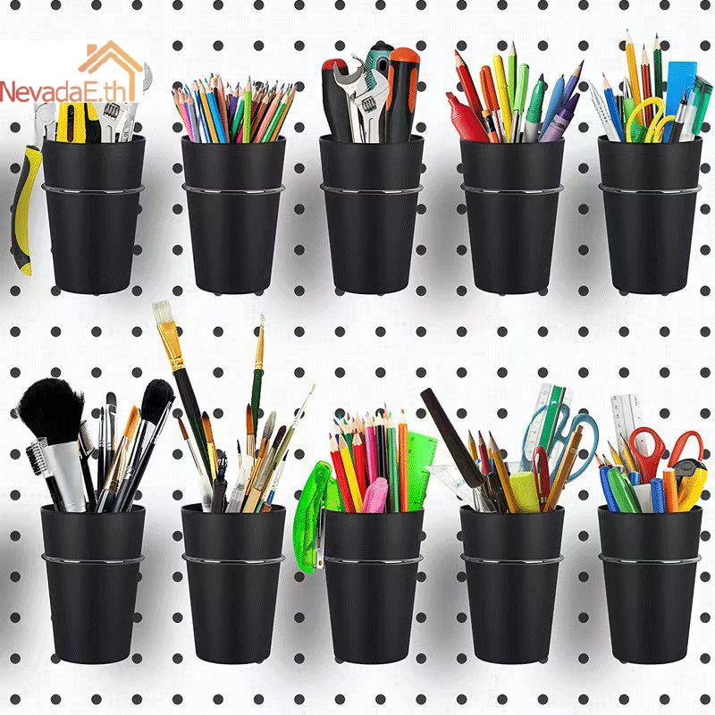 ND 1 ชุด Pegboard ถ้วยอุปกรณ์เสริมสําหรับ Craft Room Hook ตะกร้าริบบิ้นสกรูเครื่องมือสําหรับจัดระเบี