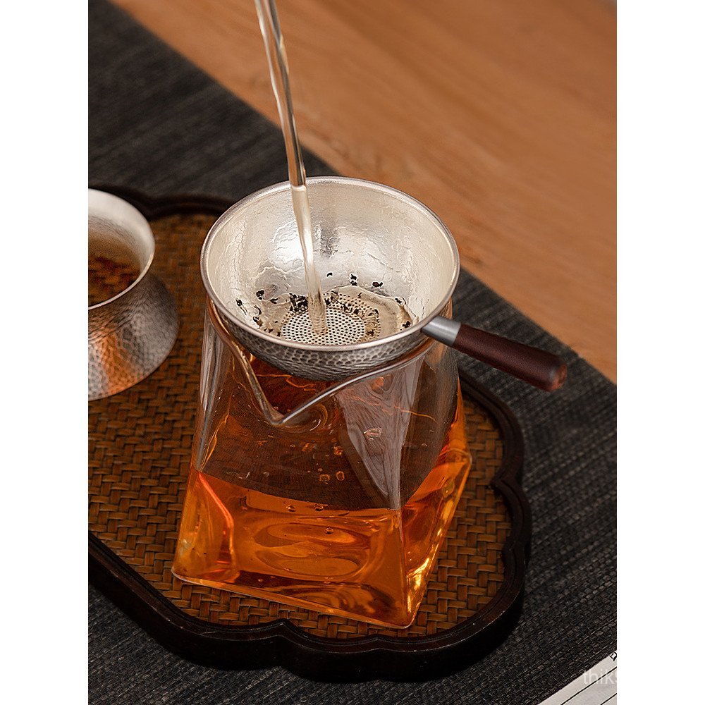 รูปแบบขายส่งพิธีชงชาที่ทําด้วยมือ999กรองเงินสเตอร์ลิงครัวเรือนค้อนชา Receptacle bb4c Teaware ชาชุดทํ