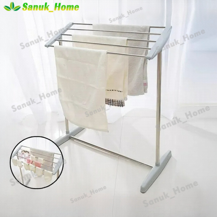 ราวตากผ้าเช็ดตัว 5ช่อง ราวแขวน ประกอบง่าย กันนำ้ สำหรับคอนโด รางตากแข็งแรง clothes drying rack ราวแขวนเสื้อ