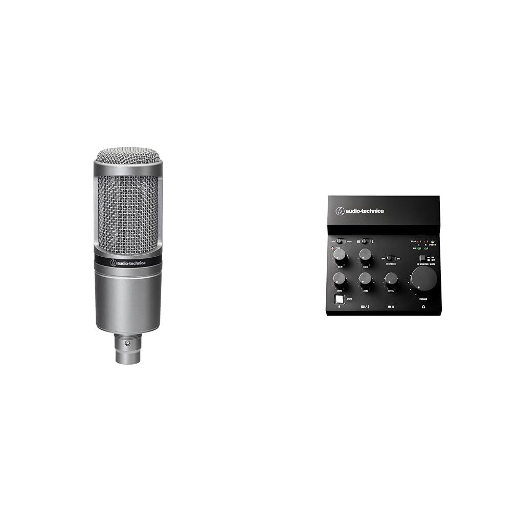 "Audio-Technica AT2020 Condenser Microphones: Perfect for Streaming, Podcasting, Gaming & Recording 