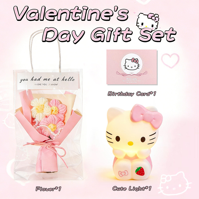 กล่องของขวัญวันวาเลนไทน์การ์ตูนห้องนอนโคมไฟแตะไฟกลางคืน+ชุดดอกไม้ - รูปที่ 3