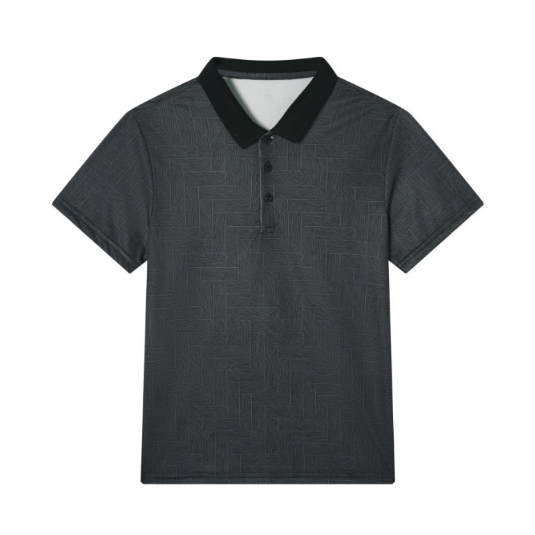 Chaistyle  ธุรกิจลำลอง เสื้อโปโล เรียบง่าย ผ้าไอซ์ซิลซ์ แขนสั้น เหมาะสำหรับพ่อ แบบหลวม - รูปที่ 5