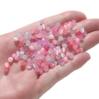 St.kunkka ลูกปัดแก้วสี4มม.ลูกปัดหินตาแมว(Cat Eye) หินนำโชค สีสวยเงางาม ลูกปัดทำสร้อยข้อมือ สายมู DIY