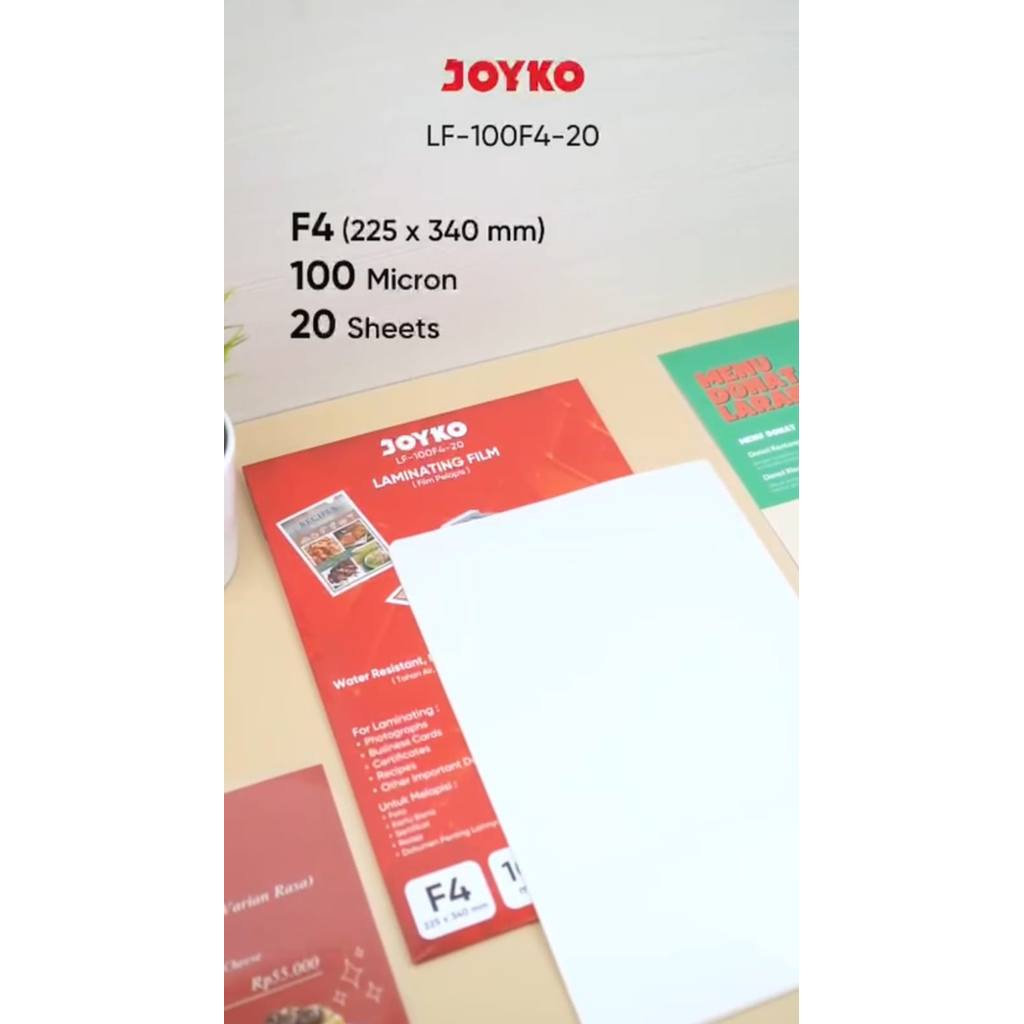 JOYKO ORIGINAL Laur Plastic 100 Mic LF100-F4-S20 ขนาด F4 20 ชุด