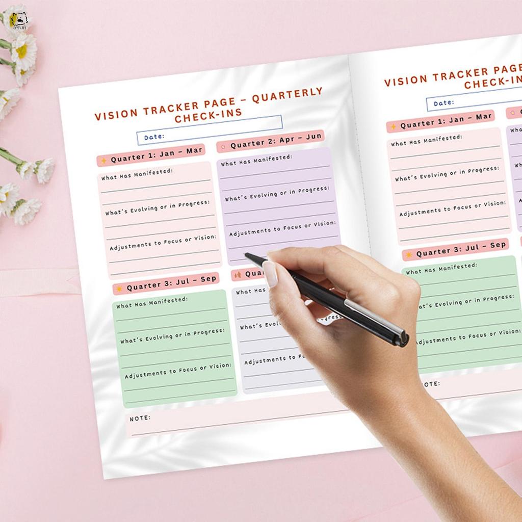 Vision Board Planner 2026 การตั้งค่าเป้าหมาย Journal พร้อมเค้าโครงโครงสร้างสําหรับการวางแผนอาชีพการเ