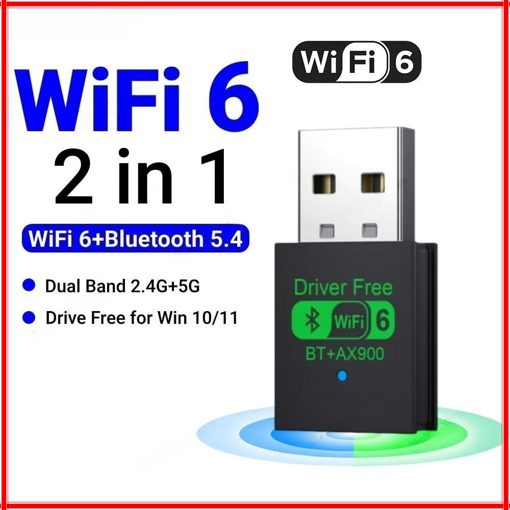 900Mbps Usb Wifi Bluetooth 5.4 อะแดปเตอร์ 2in1 Dongle Dual Band 2.4G 5Ghz Usb เครือข่ายไร้สาย Wlan Receiver Driver ฟรี