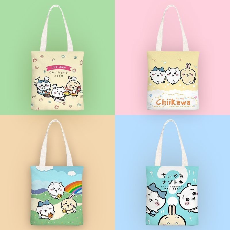 Chikawa chikawa Anime Fresh Canvas Bag Female One-Shoulder Simple Student Canvas Bag Shopping Bag