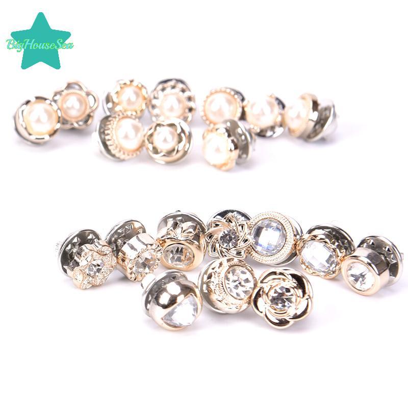 [Sea-t] 10 ชิ้น/เซ็ตเพิร์ลดอกไม้คริสตัลเข็มกลัดปุ่มเสื้อสูทปก Pins