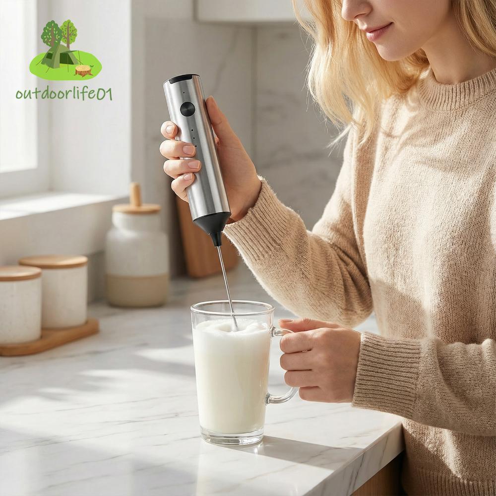 Fast Handheld Drink Mixer สแตนเลสสําหรับ Matcha Lattes Cappuccino [edoorlife01.th]