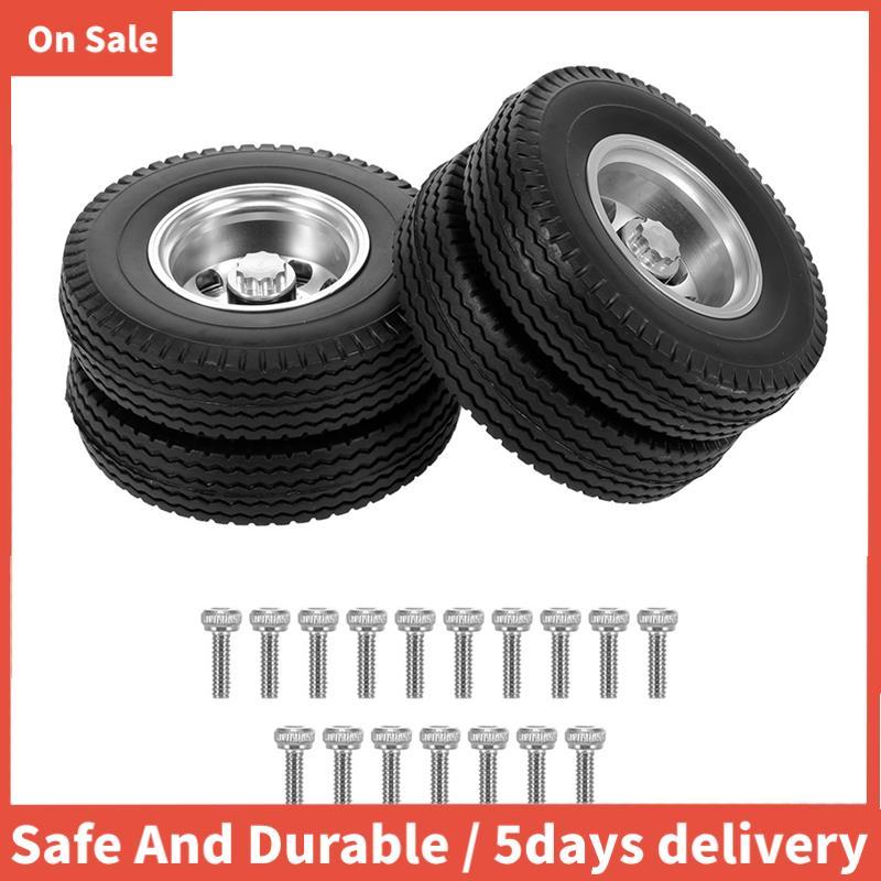 ด้านหลังยางต่ํา Loader ล้อยาง Tyre พร้อม CNC อลูมิเนียมขอบสําหรับ 1/14 RC รถแทรกเตอร์ Trailer รถบรรท