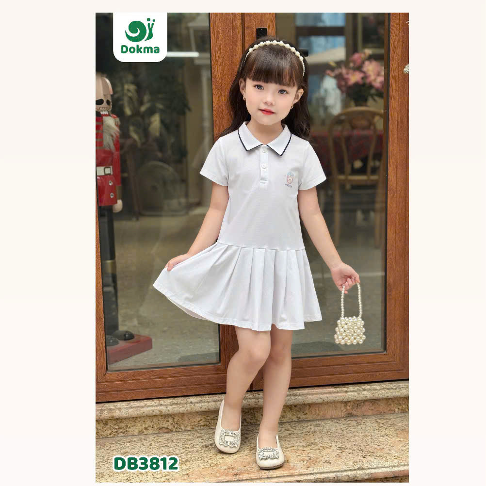 Dokma ชุดเดรสคอปกเยอรมันเด็กผู้หญิง DB3812, DB2655 (2-6Y) ผ้าฝ้ายเนื้อนุ่มและเย็น