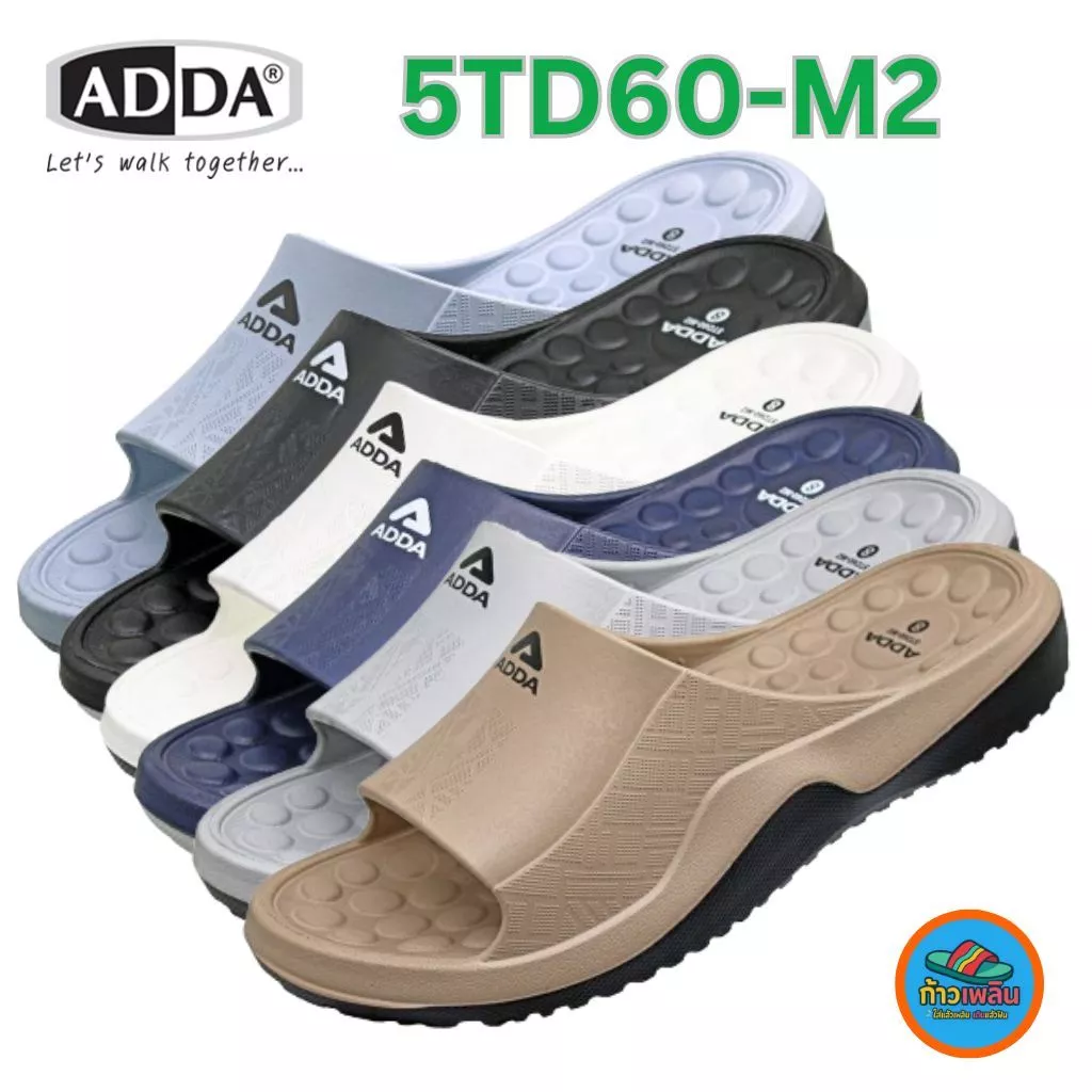 ADDA 5TD60-M2 2density รองเท้าแตะแบบสวมสำหรับผู้ชาย เบอร์ (7-10) พื้นสองชั้น นุ่ม สบายเท้า