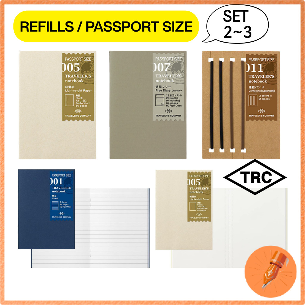 Traveler's Notebook Refill Pack - Passport Size (2-3 Pack Options)