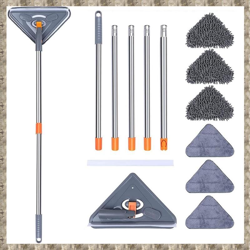 [zv0lma8i] พร้อมด้ามยาว 360° ไม้ถูพื้นสามเหลี่ยมแบบหมุนได้ ไม้ถูพื้นในครัวเรือน